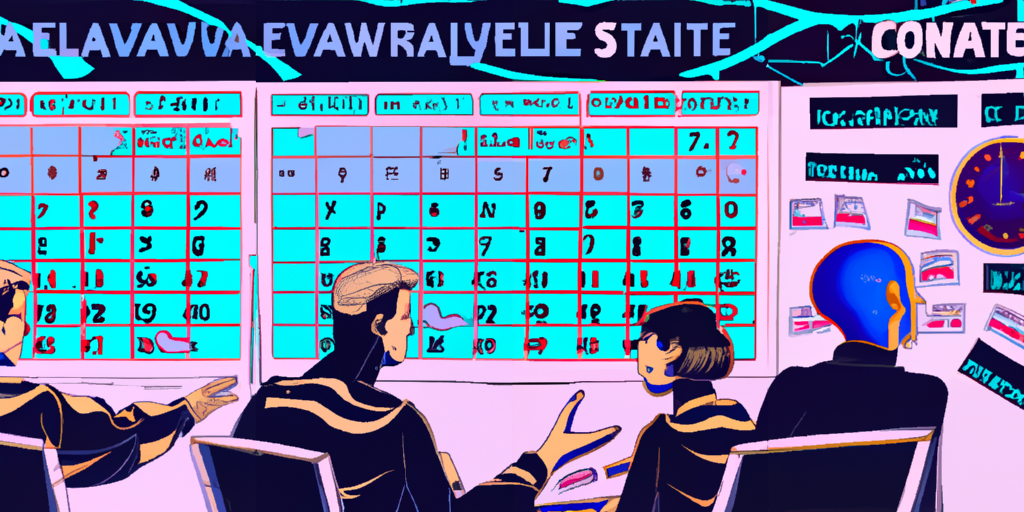 Image depicts two individuals planning their annual leave on a calendar, discussing possible activities intended for relaxation and restoration.2