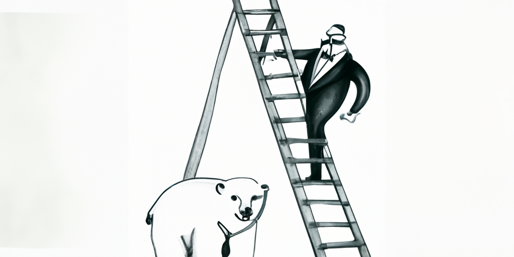 A person is seen climbing a ladder, symbolizing career growth, referencing the blog post theme of implementing advice for career advancement.3
