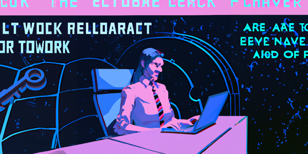 A blog post cover image showing a satisfied employee at her desk with a metaphorical lock indicating retention.2